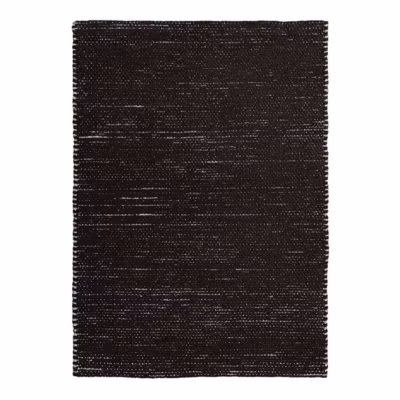 Tapis artisanal en jute et coton chenille noir 120×170