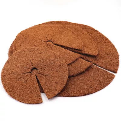 2 disques de paillis de noix de coco 37cm tapis de protection des plantes Aquagart