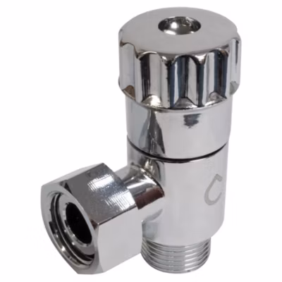 Robinet d’arrêt équerre anticalcaire pour WC chrome – entrée mâle 3/8&Prime; – Somatherm For You