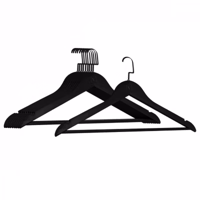 Lot de 20 cintres 44.5 cm pour vêtements adulte premium + avec crochet pivotant à 360 degrés – Noir – Vivezen