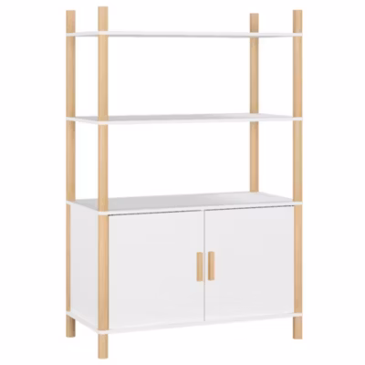 345699 vidaXL Buffet haut Blanc 80x40x121 cm Bois d&rsquo;ingénierie