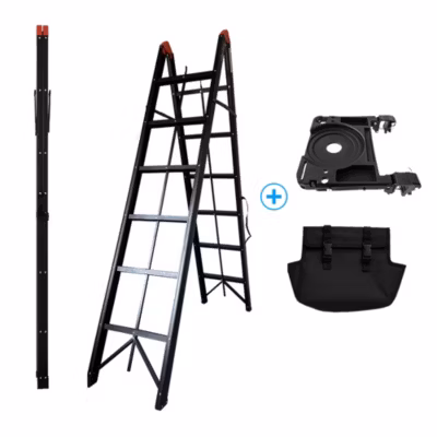 Escabeau pliant 2m10 + Plateforme PRTK + Sac à outils, Escabeau 5 marches, Echelle pliant, qualité supérieure