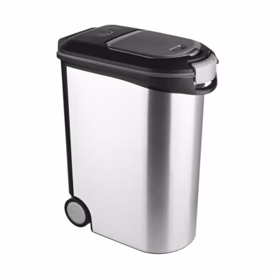 CURVER Conteneur a croquettes 20kg – Aspect metal – Gris