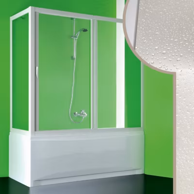 Cabine douche Pare-Baignoire 80×160 CM en acrylique mod. Plutone avec ouverture centrale