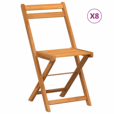 Chaises de bistrot pliantes lot de 8 bois d&rsquo;acacia solide vidaXL