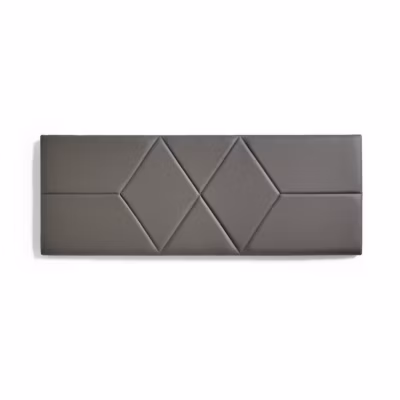 Tête de lit pour lit de 120 Deux diamants en similicuir 152 x 57 x 5 cm Rembourrage en mousse Couleur Gris. ECCOX