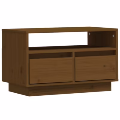 Prolenta Premium –  Meuble TV Marron miel 60x35x37 cm Bois de pin massif