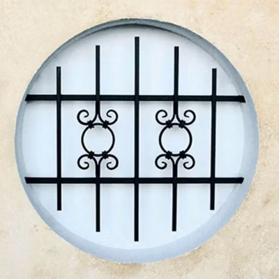 Grille de Defense Toscane diametre 70 cm pour Fenetre ronde (côte tableau)