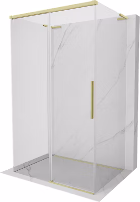 Mexen Rox-3S L cabine de douche 3 parois coulissante 120 x 70 cm, transparent, or brossé – 8C2L-120-070-55-00-3S