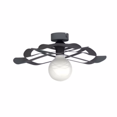 LUMICOM – KAMI Plafonnier, 1X E27, max 42W, métal, anthracite, D.40cm