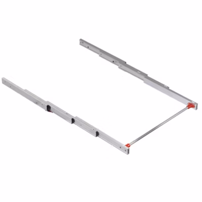 Emuca Coulisses pour table à rallonge Lunch, Aluminium, Inox anodisé