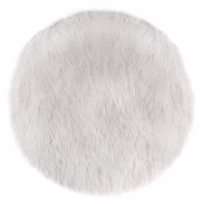 Tapis enfant fausse fourrure – blanc D90 cm – Atmosphera