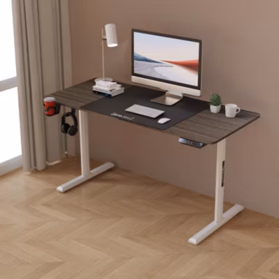 Bureau électrique Hayward à hauteur réglable 140 x 60 x 72 – 117 cm effet bois foncé pro.tec