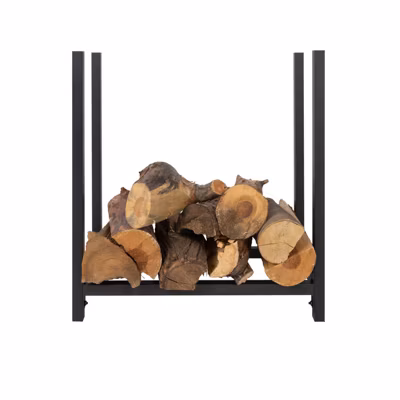 Étagère à bois de cheminée, Lesbos, Porte bûches Design, 60 x 61 x 25 cm – Floordirekt
