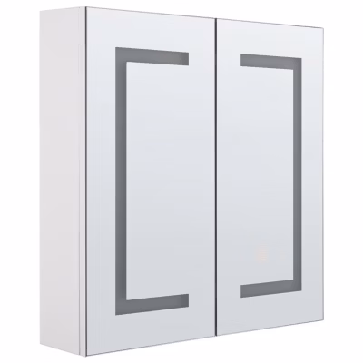 Armoire de toilette blanche avec miroir LED 60 x 60 cm MAZARREDO