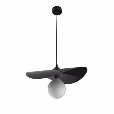 LUMICOM – PIUMA Suspension, 1X E27, max 42W, métal, noir brillant, D.40cm