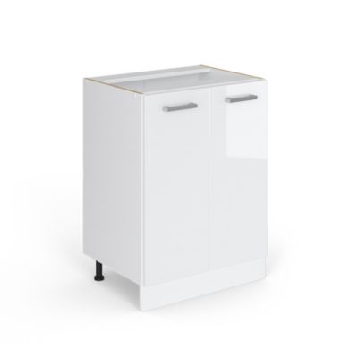 Vicco Meuble bas de cuisine Blanc Haute brillance 60cm sans PT