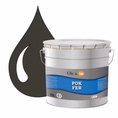 Peinture fer antirouille – Laque extérieure Semi-Brillante POK FER – 10L – RAL 6006 – Olive Gris