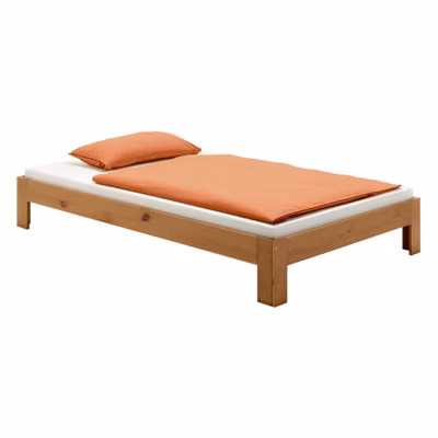 Lit futon THOMAS, en pin massif, 100 x 200 cm, lasuré couleur campagne