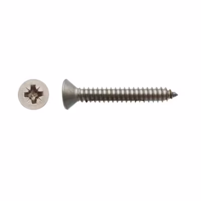200 Vis à Tôle Tête Fraisée Pozidriv 4.8 x 38.1 mm – DIN 7982 – Inox A2 – D-Work
