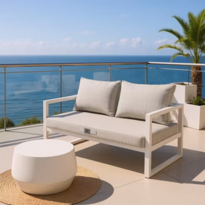 Coussins pour salon de jardin déhoussable 100x50cm – Turquoise Chiné