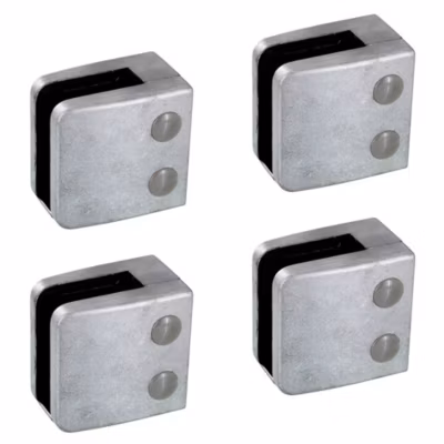 4 x Pince à verre plate modèle 06 – Ep. verre 11,52 mm – Zamak brut