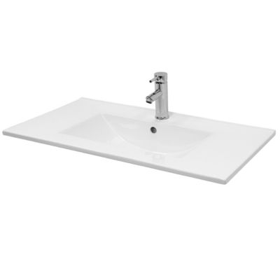 Vasque encastré lavabo Evier salle de bain en ceramique blanc 710 x 465 x 175 mm