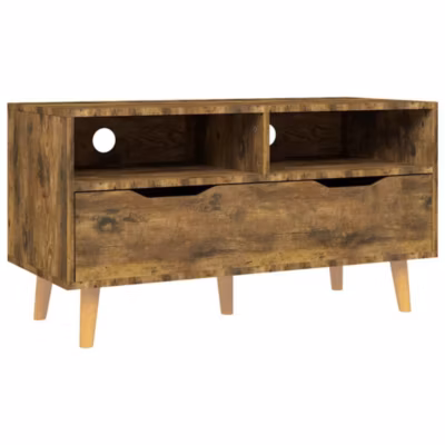 Prolenta Premium –  Meuble TV chêne fumé 90x40x48,5 cm bois d&rsquo;ingénierie