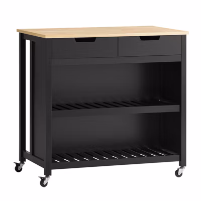 SoBuy FKW74-SCH Îlot de cuisine roulant avec buffet, desserte et rangement pratique, couleur schiste