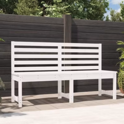 vidaXL Banc de jardin blanc 157,5 cm bois massif de pin 824040
