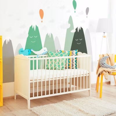 Stickers enfant montagnes scandinaves lelika 110 x 165 cm