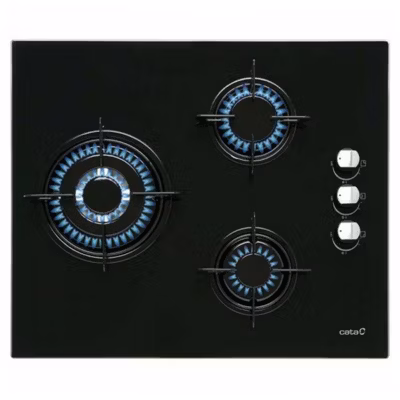 Plaque au gaz Cata CI6021BK 60 cm Noir 3 Feux à gaz