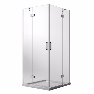Cabine de Douche 100×100 CM H190 Transparent avec Easyclean mod. Flip Porte + Porte Ouverture Pivotante