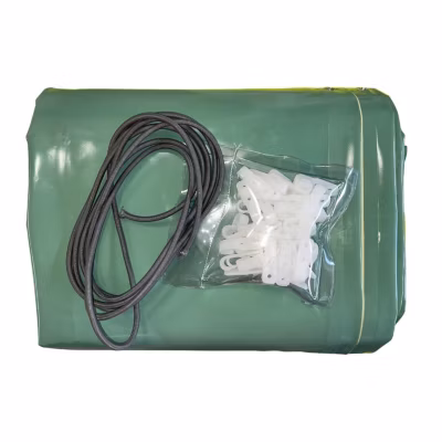 Bâche hivernage piscine hors sol Blooma Lunda diamètre 412 cm – Toile PVC 580 g/m² Vert amande – Couverture hiver