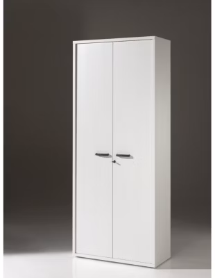Armoire de Bureau – Meuble 2 Portes et étagères coloris Blanc mat . Collection SOON . Meublorama
