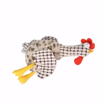 Peluche pour Chien « Coq » 30cm Marron & Blanc