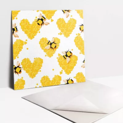 Carreaux vinyle Tulup 30×30 cm Abeille avec nid d&rsquo;abeille 9 pcs
