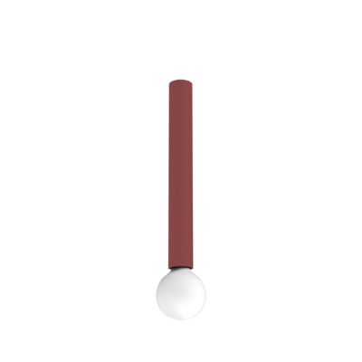 LUMICOM – PURO Plafonnier, 1X E27, max 42W, métal, rouge cowhide, D.4cm H.40cm