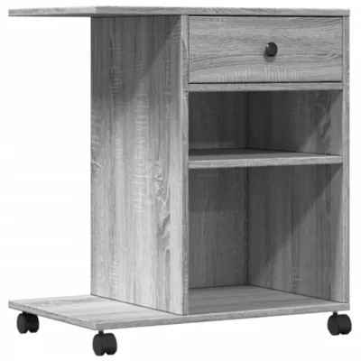 Support d&rsquo;imprimante avec roulettes sonoma gris 60x40x68,5 cm vidaXL