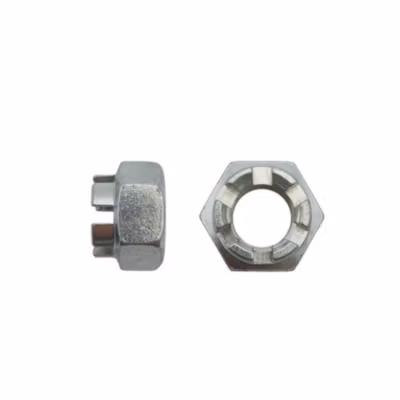 50 Ecrous Hexagonaux à Créneaux Dégagés M14 mm – DIN 935 – 8 – Zingué blanc – D-Work