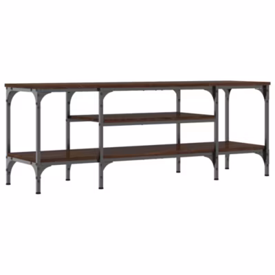 Prolenta Premium –  Meuble TV chêne marron 121x35x45 cm bois d&rsquo;ingénierie et fer
