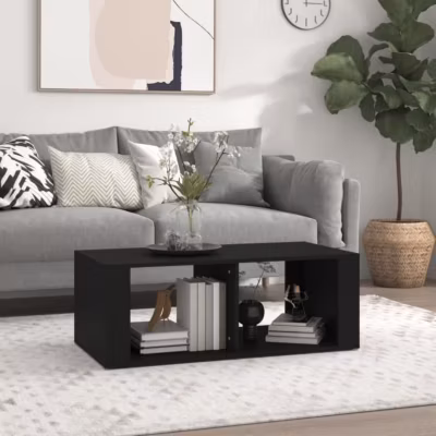 816521 vidaXL Table basse Noir 100x50x36 cm Bois d&rsquo;ingénierie