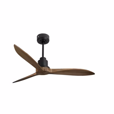 Tenerife  – Super destratificateur et ventilateur DC 132 cm  Gris basalte pales bois sombre sans Lumière 25 à 35 m²