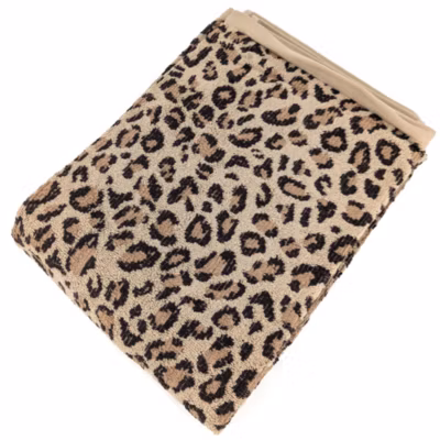 Drap de bain 100×150 cm pur coton collection LEOPARD beige léopard