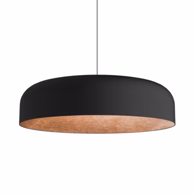 LUMICOM – TUZZI Suspension, 1xE27, max 42W, métal, noir mat/feuille cuivre, D.40cm
