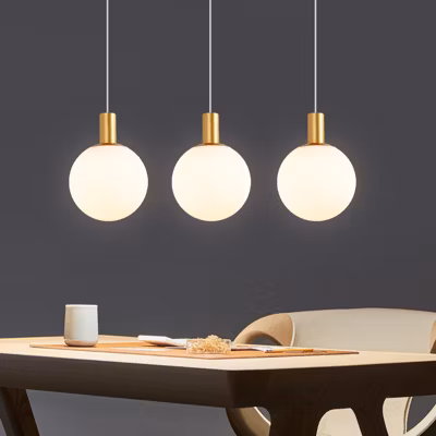 ZMH Suspension Moderne Suspendu 3 Flammes E27 25W Or-blanc Pour Salle à Manger Et Chambre D&rsquo;hôtel