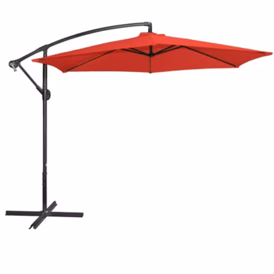 Parasol déporté rond rouge  Diamètre 300 cm