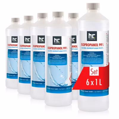 Isopropanol 99,9% 6 x 1 L – Alcool Ispopropylique Pour Nettoyer Et Dégraisser – Solvant Puissant – Polyvalent