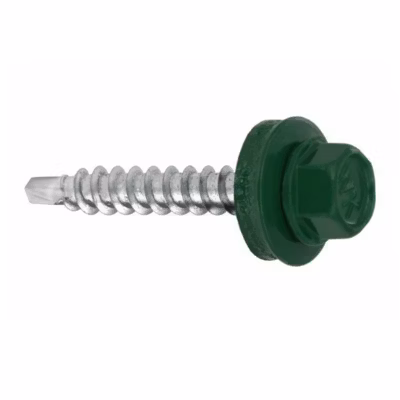 Vis de toiture Klimas WFD pour tôle trapézoïdale sur bois RAL 6005 Vert mousse 4,8×25 mm 250 pièces