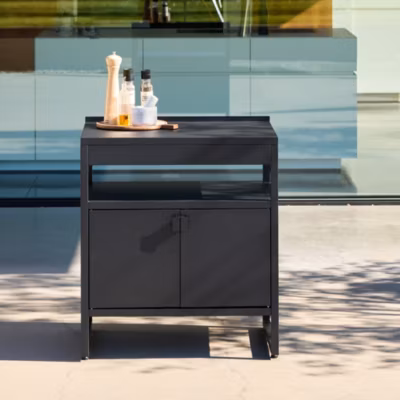 Cuisine extérieure acier 2 portes L80cm noir – Kea